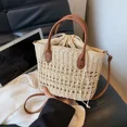 thumbnail image 5 of Bolso de hombro para mujer con cordón de gran capacidad y tejido de paja de alta calidad, muy vendido, bolso de mano versátil para playa de verano 2024, 5 of 5