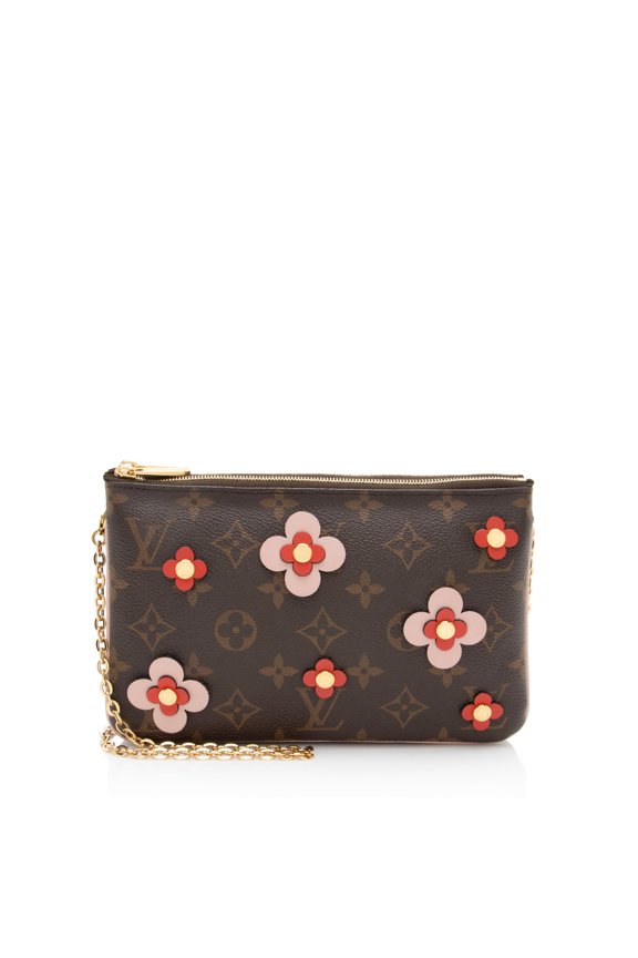 Pre-Owned Louis Vuitton Monogram Canvas Blooming Flowers Double Zip Pochette