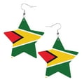 thumbnail image 6 of Leather Earrings Guyana Flag Decorative Star Faux Leather Earring Lightweight Dangle Drop Earrings For Women, 6 of 6