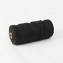 XmhyTop Macrame Cord 4mm x 110yards Natural Macrame Cotton Rope Colored Macrame Rope Soft Cotton Cord Macrame Supplies Craft Rope Macrame Yarn for Plant Hanger Wall Hanger ，Black