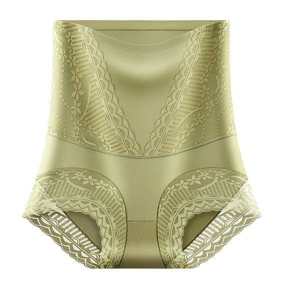 Ashirexll High Waisted Underwear for Women, Ladies Underwear Panties, Ice Silk High Waist Tummy Control Hip Lift Cotton Postpartum Shaping Panties