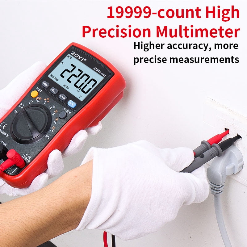 ZOYI ZT219 True RMS Digital Multimeter 19999 Counts, Auto ranging NCV, Temperature, Capacitance, Frequency Duty Cycle Tester, with Backlight Data Hold
