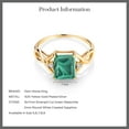 thumbnail image 5 of Gem Stone King 3.58 Ct Green Malachite White Created Sapphire 18K Yellow Gold Plated Silver Ring (Size 6), 5 of 5