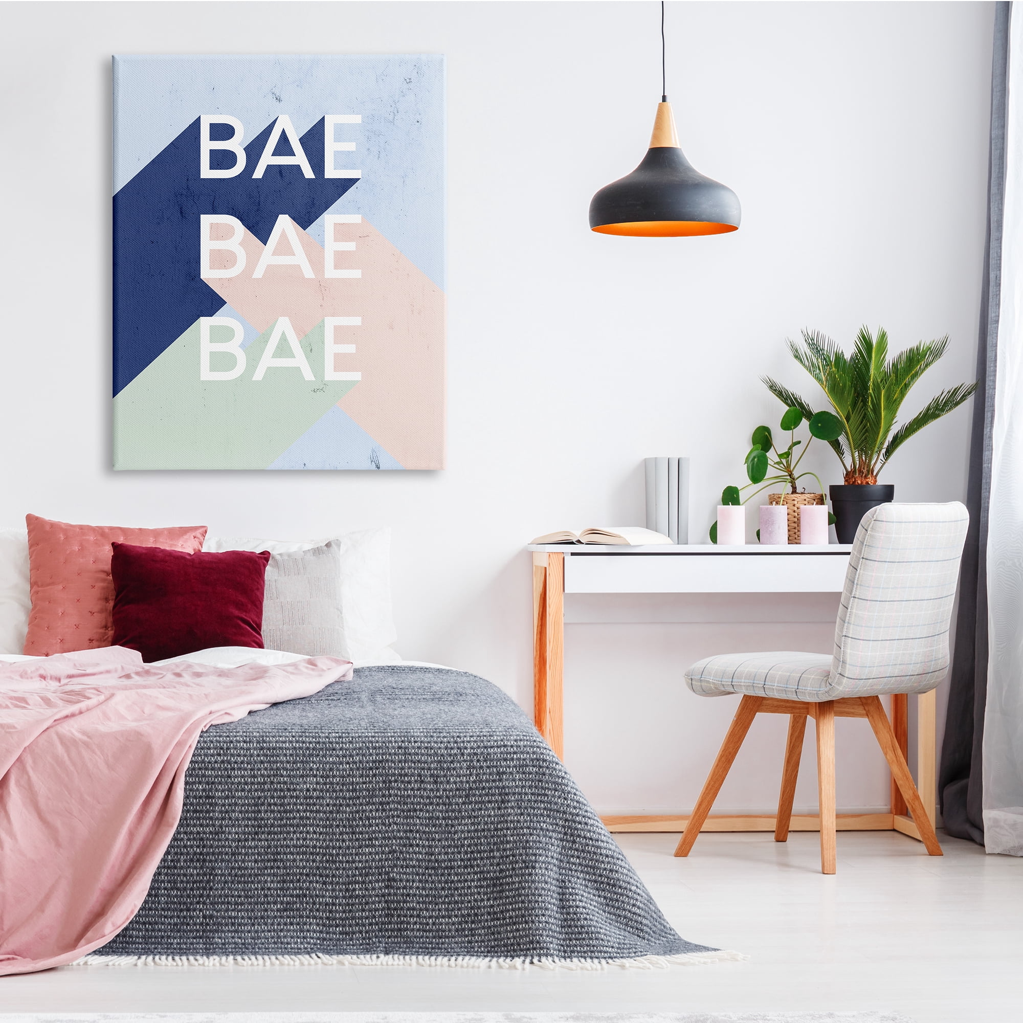 Stupell Industries Bae Bold Pop Typography Phrase Distressed Pattern, 36 x 48, Design by Daphne Polselli