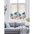 thumbnail image 4 of Non-Adhesive Static Cling Window Tint, Spring Floral Vintage Window Privacy Film Frosted, Retro Teal Tulips Botanical Summer Insulated Windows Frosted Films for Living room, 35.4 x 78.7 Inches, 4 of 9