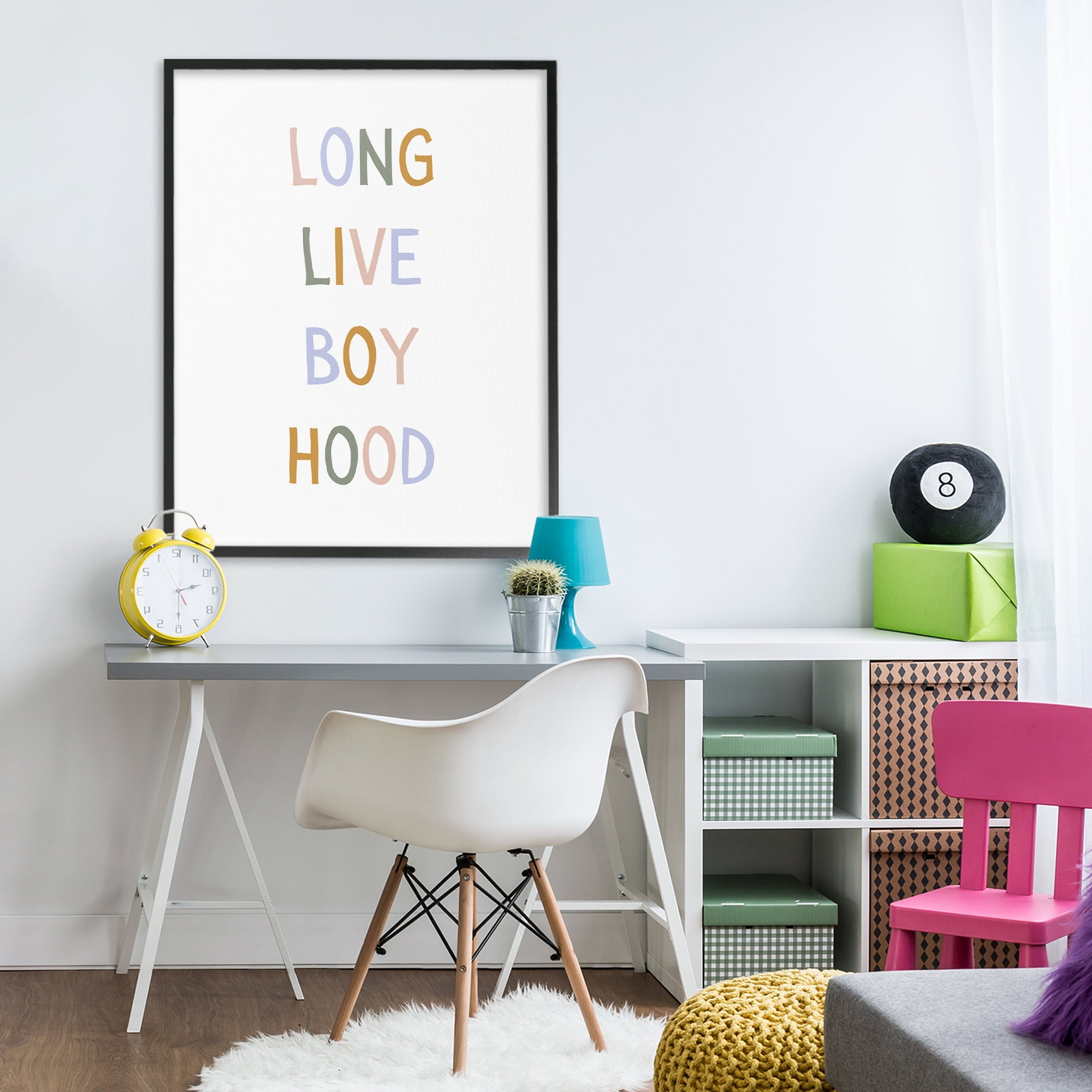 Stupell Industries Long Live Boy Hood Black Framed Giclee Art, design by Katie Griggs
