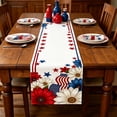 thumbnail image 6 of Memorial Day Saving!4th of July Decorations, Independence Day Table Flag Red White Blue Star Striped Floral Print Dining Table Decoration, 6 of 7