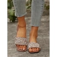 thumbnail image 6 of Wrongduck Women's Glitter Jeweled Slippers, Sparkly Pearl Beaded Flat Sandals, Open Toe Slip-On Slide Shoes for Summer Vacation Casual Wear, 6 of 6