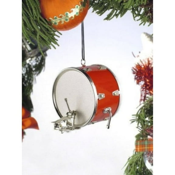 Broadway Gifts Red Brass Drum Christmas Tree Ornament 2.25 inches