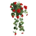 thumbnail image 1 of Artificial Hanging Plant, Fake Hanging Vines Begonia Leaf Plants with Silk Flower for Home Wedding Wall Patio Room Decor, 1 of 8