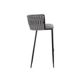 thumbnail image 4 of Home Square Sarai 30" Fabric and Steel Barstool in Koala Gray/Black - Set of 3, 4 of 8