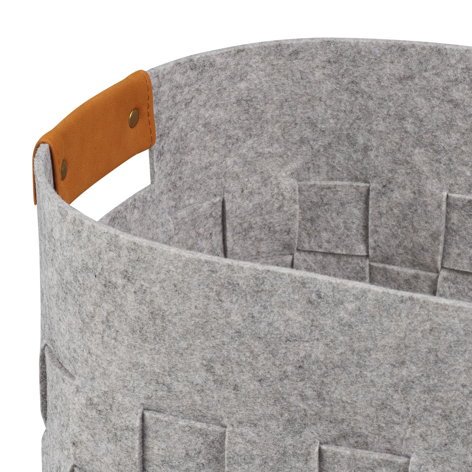 Mainstays Medium Woven Felt Basket, Light Grey, Set of 2