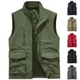thumbnail image 4 of WREESH Mens Cargo Vest Thin Lightweight Sport Vest Casual Outdoor Travel Vest Fishing Vests Khaki, 4 of 4