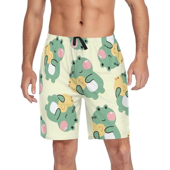 GZHJMY Frog Pajama Pants Short for Men, Lounge Pants Lightweight Men Pajama Bottoms with Drawstring Pockets, Christmas New Year Birthday Gifts, Large