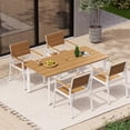 thumbnail image 2 of Juego de 2 sillas de comedor Oasbira HDPS para exteriores, color blanco y teca, 2 of 7