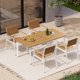 thumbnail image 2 of Juego de 2 sillas de comedor Oasbira HDPS para exteriores, color blanco y teca, 2 of 7
