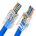 thumbnail image 2 of Rj45 Pass Through Connector Cat6 Gold Plated Cable Plugs for Solid or Stranded UTP Ethernet Cable Rj45 Connectors (100 Pcs), 2 of 5