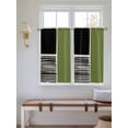 thumbnail image 2 of Sage Green Black Bathroom Window Curtain, Farmhouse Striped Modern Abstract Art Light Filtering Coffee Kitchen Curtains, Bedroom Living Room Curtains 2 Panel 84"x45", 2 of 6