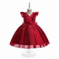 thumbnail image 2 of Edvintorg 3-10Years Toddler Girls Net Yarn Mesh Bow Ruffles Birthday Dress Princess Girl Summer Dress Party Pageant Dresses Vestido Infantil, 2 of 7
