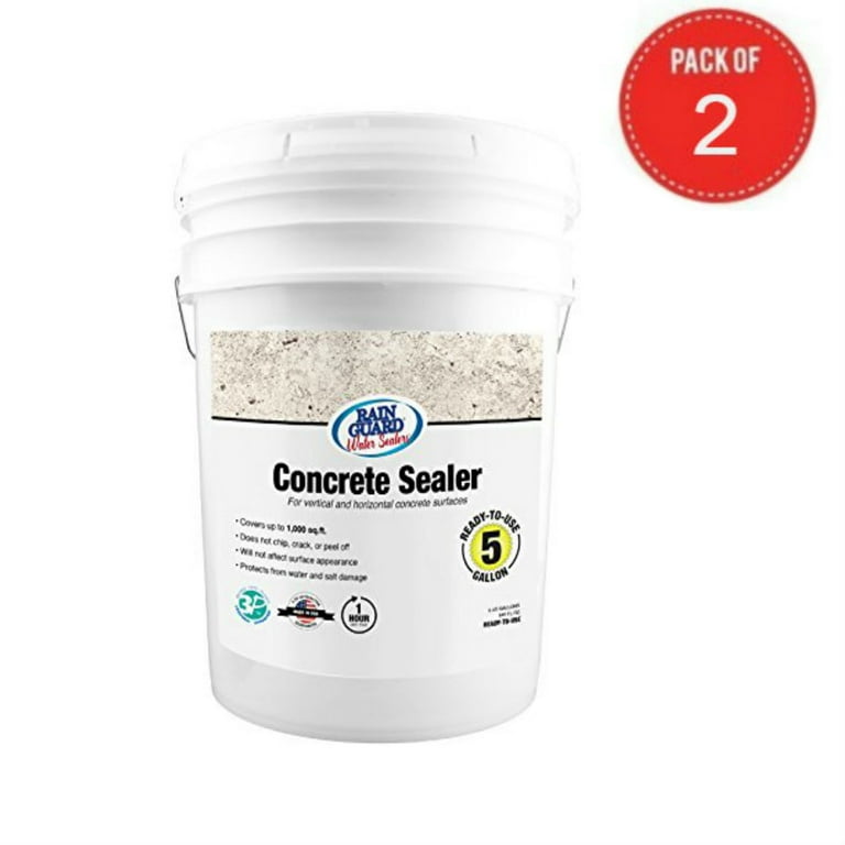 Rainguard International pack of 2 Ready to Use 5 gal Premium Grade Concrete Sealer Water Repellent for Concrete Surfaces
