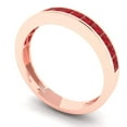 thumbnail image 2 of 0.84 ct Brilliant Princess Cut Simulated Pink Tourmaline 18K Rose Gold Stackable Band SZ 8.25, 2 of 6