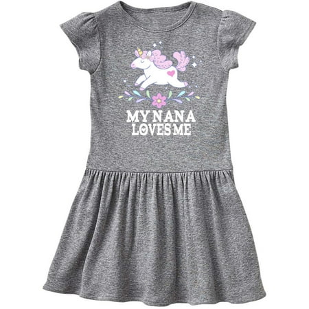 

Inktastic My Nana Loves Me Unicorn Gift Toddler Girl Dress