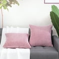 thumbnail image 2 of Unique Bargains 2-Pack 3D Corduroy Decorative Throw Pillow Covers Pink 18" x 18", 2 of 8