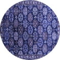 thumbnail image 1 of Ahgly Company Indoor Round Oriental Blue Industrial Area Rugs, 6' Round, 1 of 4