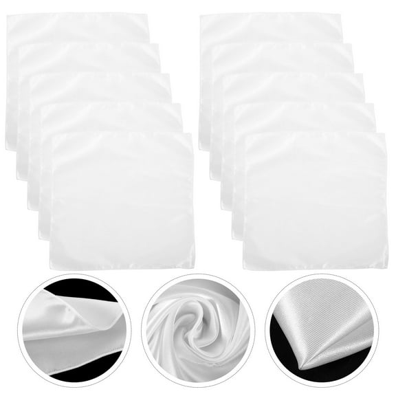 WEUVEB Restaurant Napkin Cloth White Polyester 10Pcs 11.8x11.8in