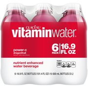 vitaminwater power-c electrolyte enhanced dragonfruit drink, 16.9 fl oz, 6 count bottles