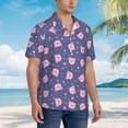 thumbnail image 3 of Rateoe Cute Pig Pattern Men’s Hawaiian Shirt – Short Sleeve Button-Down Tropical Beach Shirt, Lightweight & Breathable Casual Aloha Shirt with Pocket,XX-Large, 3 of 7
