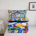 thumbnail image 5 of Manfei City Streets Twin Comforter Sets,Kawaii Houses Print Bedding Set,Blue,Navy Blue Reversible,2 Pieces,1 Comforter and 1 Pillowcase, 5 of 7