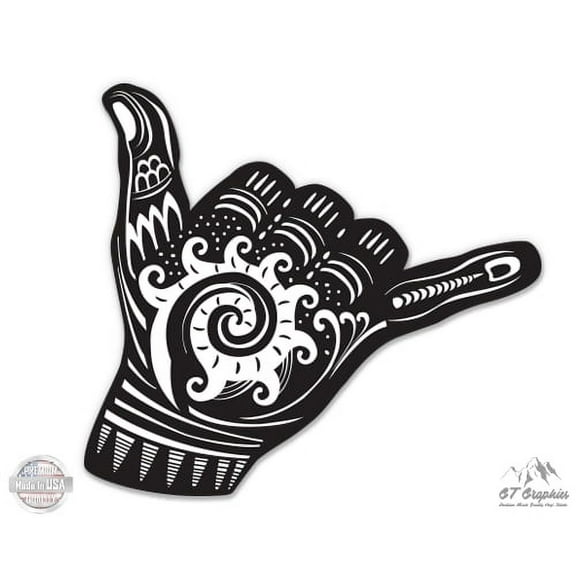Shaka Surf - 3" Vinyl Sticker - For Car Laptop I-Pad Phone Helmet Hard Hat - Waterproof Decal