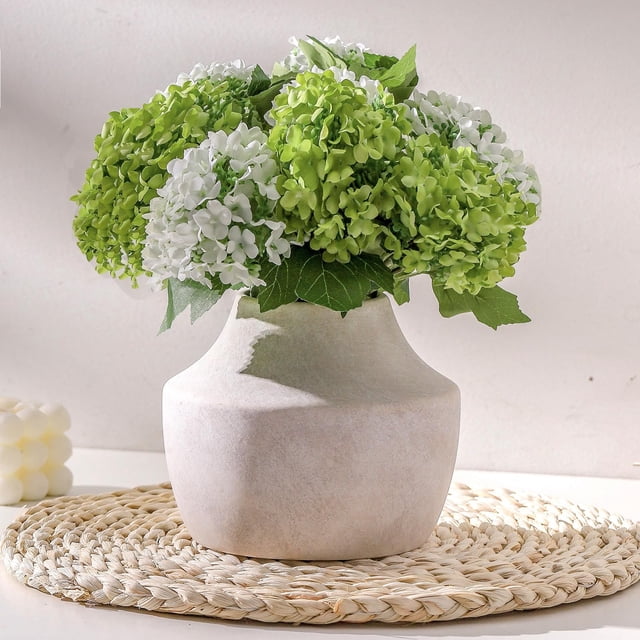 Florero de cerámica Mitt&Ditt Rustic Farmhouse de 13,5 cm, color blanco roto