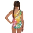 thumbnail image 3 of Xoenoiee Tie Dye Print Girls One Piece Swimsuits Swimwear with Cover Up Skirt, Summer Outfits Beach Bathing Suit with Adjustable Straps, Size 9-10 Years, 3 of 7