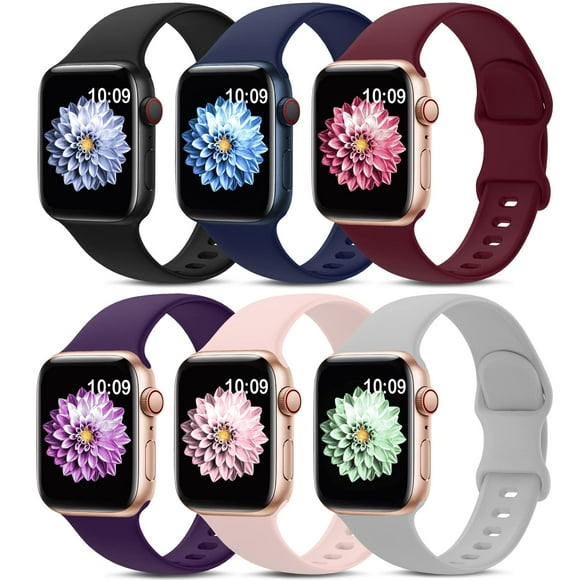 Bandas deportivas compatibles con el Apple Watch, paquete de 6 unidades AMSKY