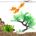 thumbnail image 3 of Acuario pecera planta de plástico artificial árbol curvo paisaje ornamento (árbol verde Milán), 3 of 8