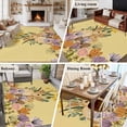 thumbnail image 6 of Easter Rabbits Area Rugs 8x10ft Spring Floral Leaf Bunny Yellow Background Floor Rug Non Slip Low Pile Ultra Soft Large Carpet for Bedroom Living Room Dining Room, 6 of 9
