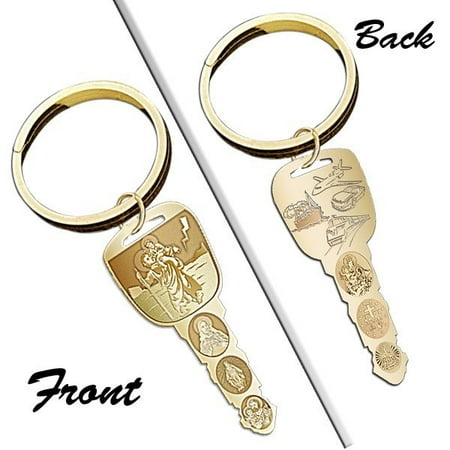 14k Keychain (Saint Christopher Double Sided