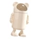 thumbnail image 5 of Cubo de basura para baño con forma de oso de dibujos animados, con tapa enrollable, multiusos tapa transparente beige, 5 of 9