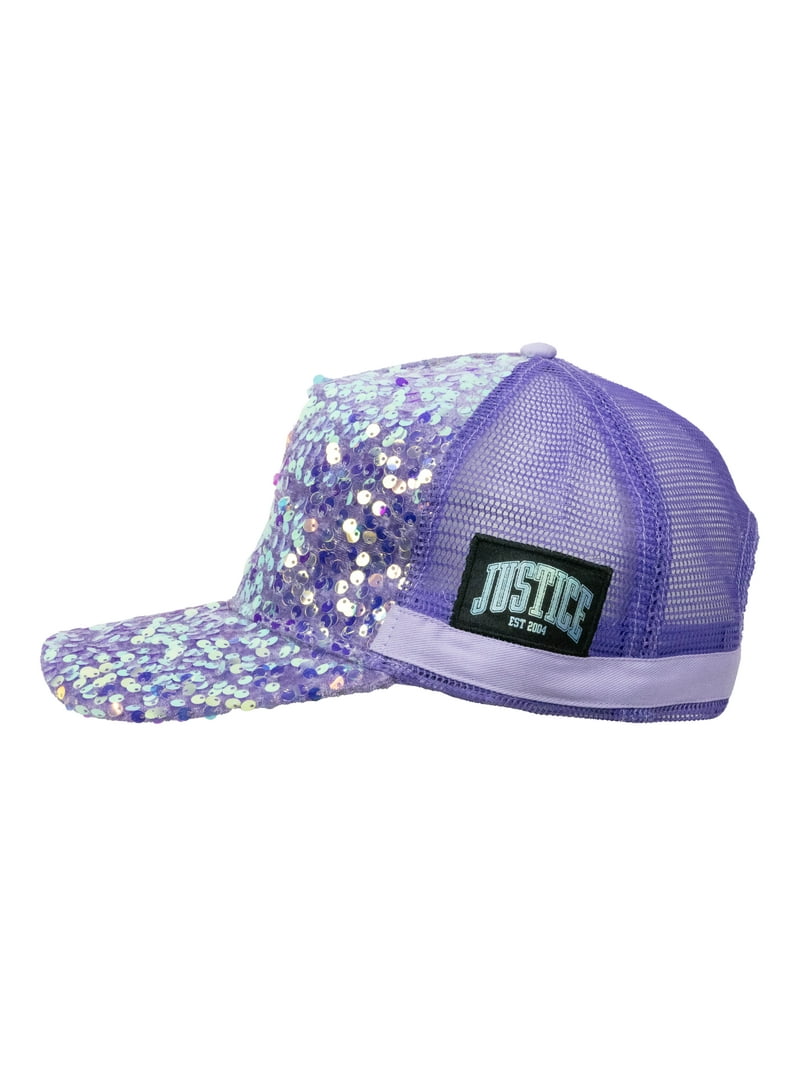 Justice Girl's Velvet Sequins Baseball Hat, Purple - Walmart.com