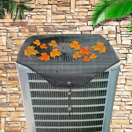 

Air Conditioner Main Unit Protective Cover Mesh Anti Falling Protective Cover All Season Universal Cover 71cm Black Pvc