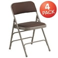 thumbnail image 3 of Flash Furniture 4 Pack HERCULES Series Curved Triple Braced & Double Hinged Brown Patterned Fabric Metal Folding Chair, 3 of 10