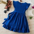 thumbnail image 5 of FhsagQ Dress Easter Dresses for Girls Size 6 Summer Toddler Children Girls Fly Sleeve Solid Bowknot Dresses Dress Clothes Girls Easter Dresses Size 14-16 Blue 4-5 Years, 5 of 9