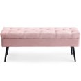 thumbnail image 6 of Storage bench end of bed ottoman, 43.3 inches entryway bench for living room Bedroom, linen pink, 6 of 7