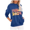 thumbnail image 1 of Timegard Chandails en Molleton de Noël pour Femmes Col Rond Manches Longues Pull Imprimé Automne Hauts Amples avec Poches, 1 of 2