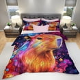 thumbnail image 3 of 3 Pieces Duvet Cover Set-Abstract 3D Capybara- 3D Print Bedding 1 Duvet Cover 2 Pillowcases Natural Animals Comforter Set Soft Breathable for Boys Girls Children Duvet Set 6B53ANI4, 3 of 6