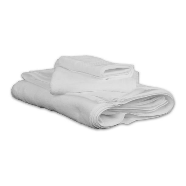 Juego de Toallas de Baño de Algodon Suaves Absorbentes y Resistentes Set de 3 Piezas Blanco Gaon