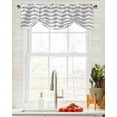 thumbnail image 4 of Fsddascl Grey Moire Tie Up Valance Curtains for Windows, Kitchen Curtains Window Treatments, Water Ripple Stripe Farmhouse Short Window Shades Valances for Bedroom Bathroom Cafe 42"x12", 4 of 7