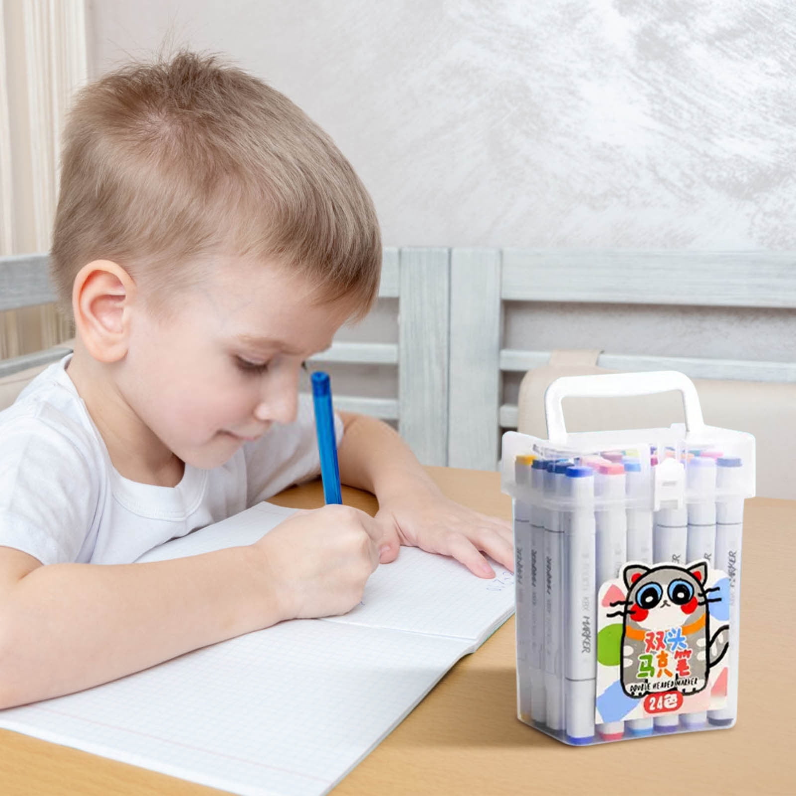 SHENGXINY 24PCS Acrylic Paint Markers Washable Stackable Acrylic Marker for Hand Painted Graffiti Artistic Creation Non Permeable Pigment High Capacity Design Rich Color Rendering